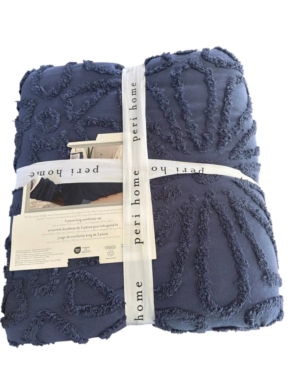 Peri Home Navy Tufted King Comforter Set
